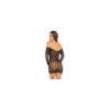 Mini robe en maille noire manches longues 